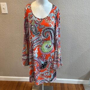 MSK Vibrant Paisley Print Dress Medium